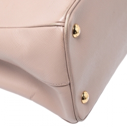 Pre Owned Prada Beige Saffiano Lux Leather Small Tote 