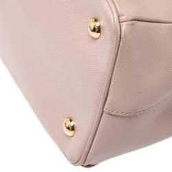 Pre Owned Prada Beige Saffiano Lux Leather Small Tote 