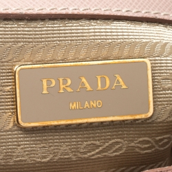 Pre Owned Prada Beige Saffiano Lux Leather Small Tote 