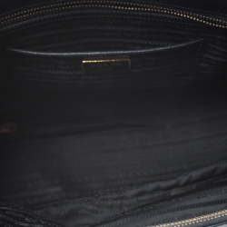 Pre Owned Prada Black Saffiano Lux Leather Large Double Zip Tote