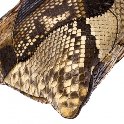 Pre Owned Prada Brown Python Oversized Clutch
