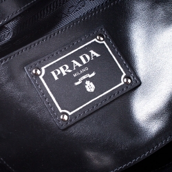 Pre Owned Prada Black Soft Leather Double Zip Tote 