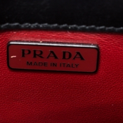 Pre Owned Prada Black Leather Grommet Chain Shoulder Bag