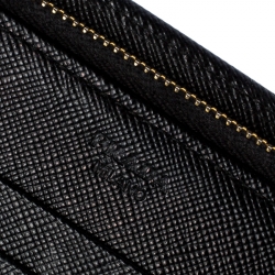 Pre Owned Prada Black Saffiano Lux Leather Bifold Wallet Organizer