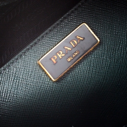Pre Owned Prada Smeraldo Saffiano Lux Leather Medium Promenade Bag