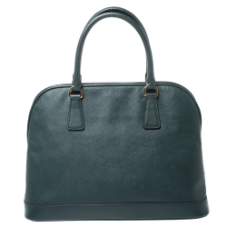 Pre Owned Prada Smeraldo Saffiano Lux Leather Medium Promenade Bag