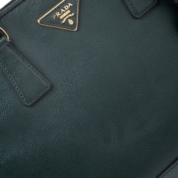 Pre Owned Prada Smeraldo Saffiano Lux Leather Medium Promenade Bag