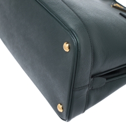 Pre Owned Prada Smeraldo Saffiano Lux Leather Medium Promenade Bag