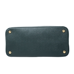 Pre Owned Prada Smeraldo Saffiano Lux Leather Medium Promenade Bag