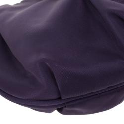 مملوكة مسبقًا Prada Purple Pleated Logo Wristlet