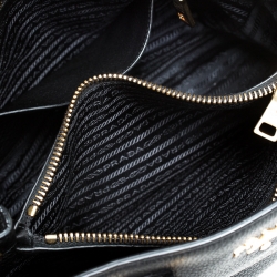 Pre Owned Prada Black Leather Vitello Daino Tote 