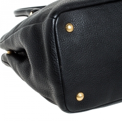 Pre Owned Prada Black Leather Vitello Daino Tote 