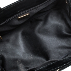 Pre Owned Prada Black Velvet Chain Mini Canapa Tote