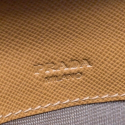 Pre Owned Prada Brown Saffiano Leather Flap Continental Wallet