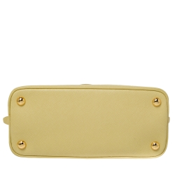 Pre Owned Prada Yellow Saffiano Lux Leather Small Promenade Satchel