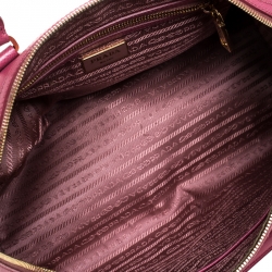 Pre Owned Prada Old Rose Saffiano Lux Leather Bowler Bag