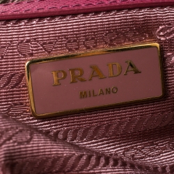 Pre Owned Prada Old Rose Saffiano Lux Leather Bowler Bag