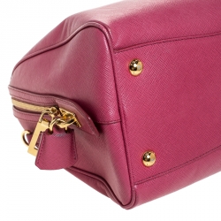 Pre Owned Prada Old Rose Saffiano Lux Leather Bowler Bag