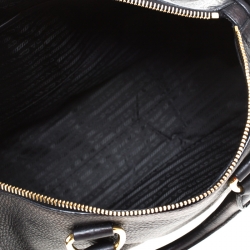 Pre Owned Prada Nero Vitello Daino Leather Convertible Satchel