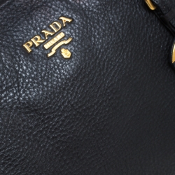 Pre Owned Prada Nero Vitello Daino Leather Convertible Satchel