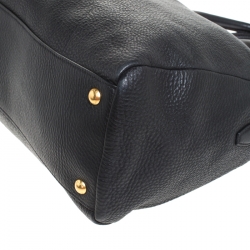 Pre Owned Prada Nero Vitello Daino Leather Convertible Satchel