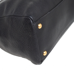 Pre Owned Prada Nero Vitello Daino Leather Convertible Satchel