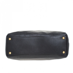 Pre Owned Prada Nero Vitello Daino Leather Convertible Satchel