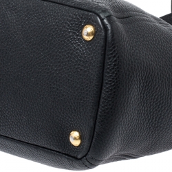 Pre Owned Prada Black Vitello Danio Leather Side Pocket Shoulder Bag