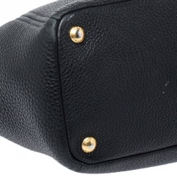 Pre Owned Prada Black Vitello Danio Leather Side Pocket Shoulder Bag