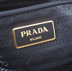 Pre Owned Prada Navy Blue Soft Leather Chain Tote