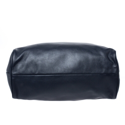 Pre Owned Prada Navy Blue Soft Leather Chain Tote