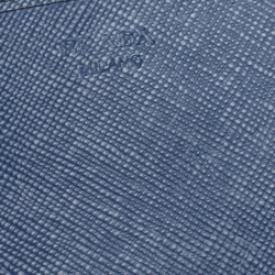 Pre Owned Prada Navy Blue Saffiano Lux Leather Wallet on Chain