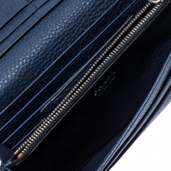 Pre Owned Prada Blue Vitello Daino Leather Continental Wallet