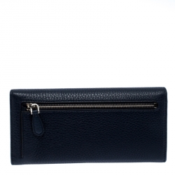 Pre Owned Prada Blue Vitello Daino Leather Continental Wallet