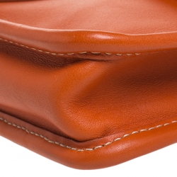 Pre Owned Prada Orange Leather City Clutch