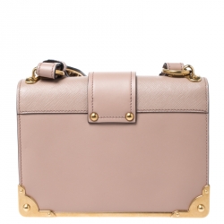 Pre Owned Prada Cipria Saffiano Leather Cahier Shoulder Bags