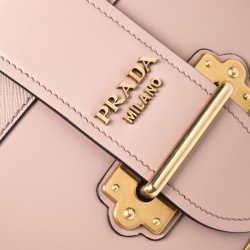 Pre Owned Prada Cipria Saffiano Leather Cahier Shoulder Bags