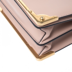 Pre Owned Prada Cipria Saffiano Leather Cahier Shoulder Bags