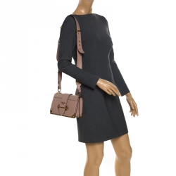 Pre Owned Prada Cipria Saffiano Leather Cahier Shoulder Bags