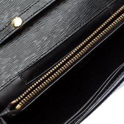 Pre Owned Prada Black Leather Wallet On Strap