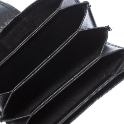 Pre Owned Prada Black Saffiano Leather Card Holder