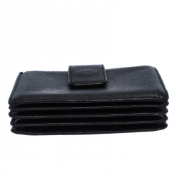 Pre Owned Prada Black Saffiano Leather Card Holder
