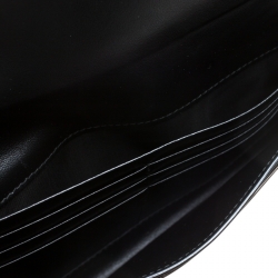 Pre Owned Prada Bronze Patent Leather Spazzolato Logo Envelope Chain Clutch