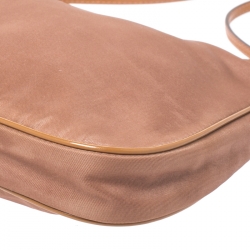 Pre Owned Prada Copper Tessuto Nylon Shoulder Bag