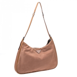 Pre Owned Prada Copper Tessuto Nylon Shoulder Bag