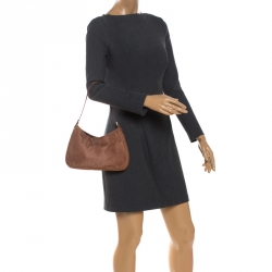 Pre Owned Prada Copper Tessuto Nylon Shoulder Bag