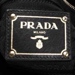 Pre Owned Prada Black Nylon Pleated Shoulder Bag