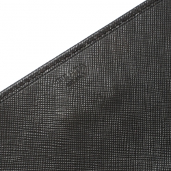 Prada Grey Saffiano Lux Leather Wallet on Chain