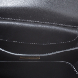 Pre Owned Prada Black/Red Leather and Ostrich Cahier Flap Shoulder Bag