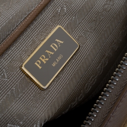 Pre Owned Prada Caramel Saffiano Lux Leather Large Double Zip Tote